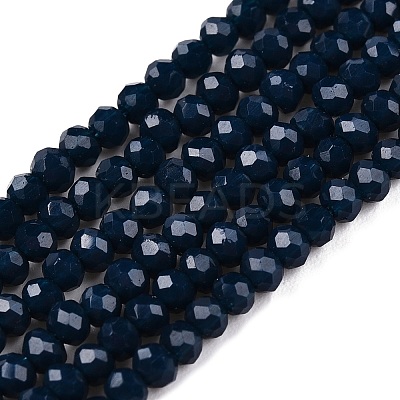 Opaque Solid Color Glass Beads Strands EGLA-T021-02B-1
