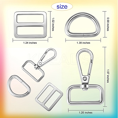 15Pcs 3 Style Iron D Rings FIND-SZ0002-18-1