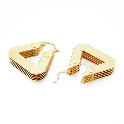 Brass Multi-Layer Triangle Hoop Earrings for Women EJEW-N011-90-1