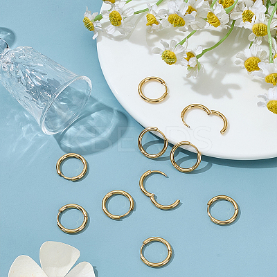 10Pcs Ion Plating(IP) 304 Stainless Steel Hoop Earrings for Women EJEW-ME0001-06-1