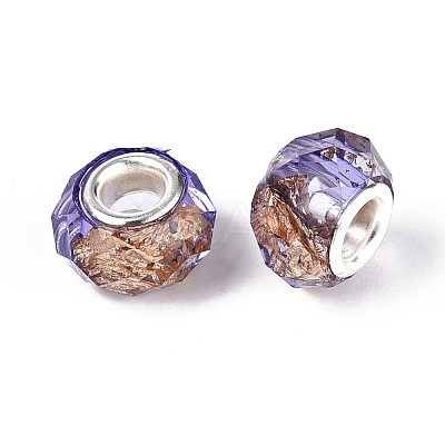 Transparent Resin Rondelle European Beads RESI-N044-01H-1