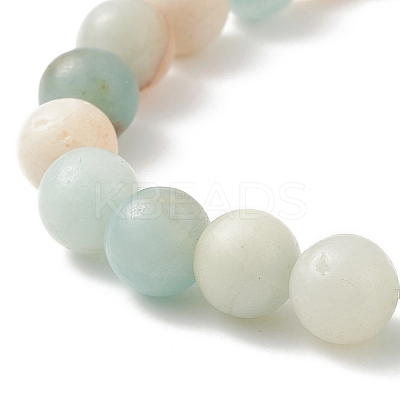 Natural Flower Amazonite & Shell Pearl Beaded Stretch Bracelet BJEW-TA00196-1