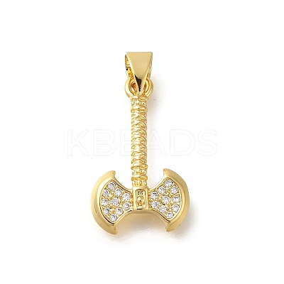 Rack Plating Brass Micro Pave Cubic Zirconia Pendants KK-Z086-66G-03-1