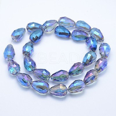Electroplate Glass Beads Strands EGLA-E049-FR04-1