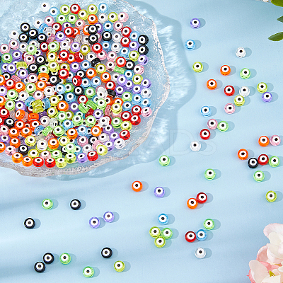 360Pcs 9 Colors Transparent & Printed Acrylic Beads OACR-DC0001-40-1