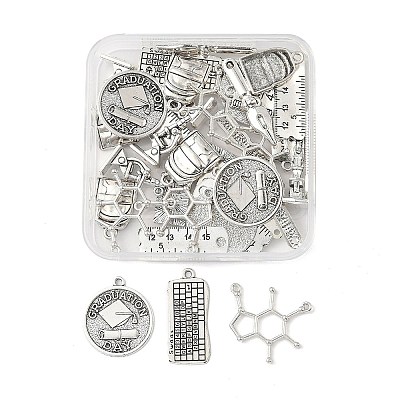 40Pcs 8 Styles Tibetan Style Alloy Pendants TIBE-FP0001-17-1