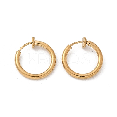 Ion Plating(IP) 304 Stainless Steel Clip-on Earrings EJEW-M218-03B-G-1
