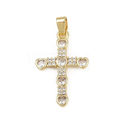 Brass Micro Pave Cubic Zirconia Pendants KK-D409-47A-G-1