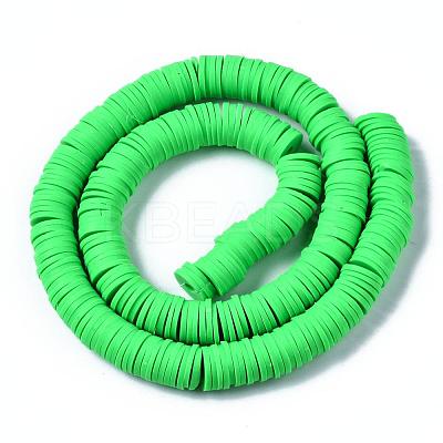 Flat Round Handmade Polymer Clay Beads CLAY-R067-10mm-08-1