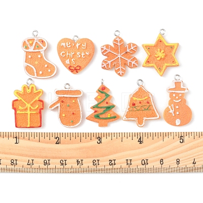 18Pcs 9 Styles Christmas Theme Opaque Resin Pendants RESI-FS0001-40-1