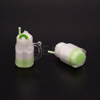 Resin Pendants RESI-WH0020-015B-1