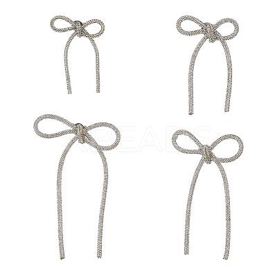 4 Styles Rhinestone with Platinum Iron Brooches for Backpack Clothes JEWB-FH0001-59-1