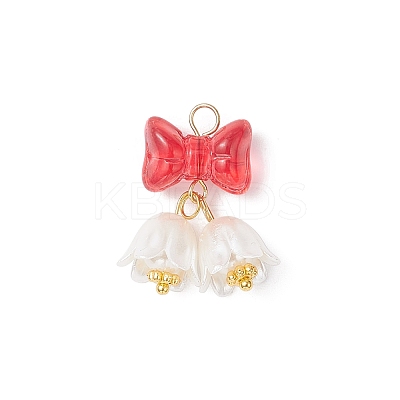 Transparent Spray Painted Glass Pendants PALLOY-JF04500-1