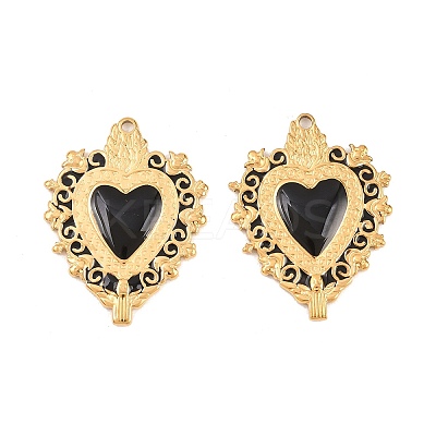 304 Stainless Steel Enamel Pendants STAS-K293-21G-1