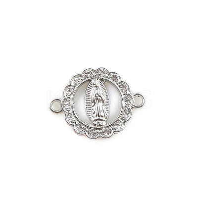 Religion Alloy Crystal Rhinestone Connector Charms FIND-WH0159-01-1