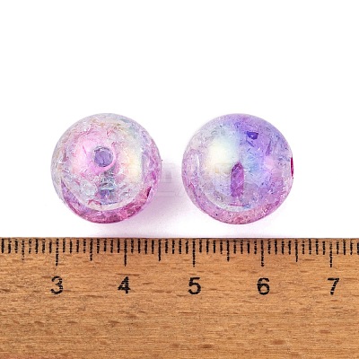 UV Plating Rainbow Iridescent Two Tone Acrylic Beads PACR-C009-04K-1