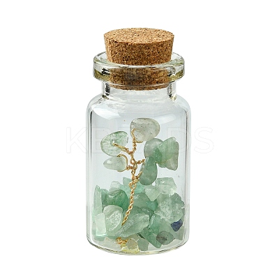 Transparent Glass Wishing Bottle Decoration AJEW-JD00011-04S-1