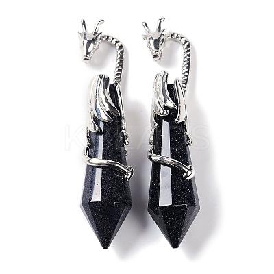 Natural & Synthetic Mixed Gemstone Faceted Pointed Bullet Big Pendants G-L524-19P-1