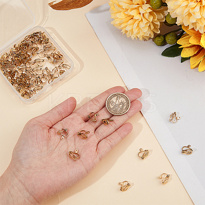 80Pcs 304 Stainless Steel Clip-on Earring Findings STAS-SP0001-25G-1