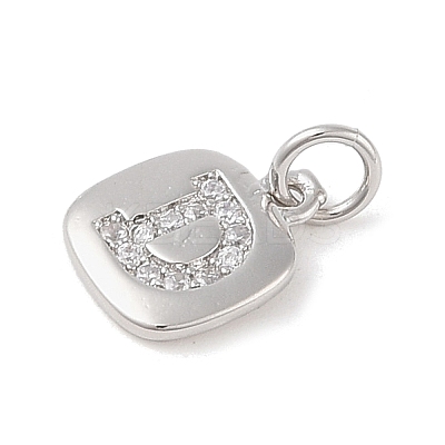Rack Plating Brass Micro Pave CLear Cubic Zirconia Charms KK-E110-14P-D-1