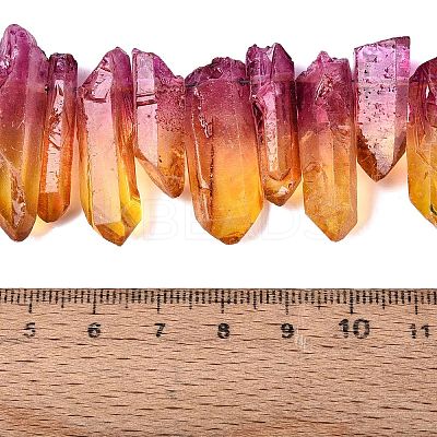 Two Tone Spray Painted Natural Quartz Crystal Points Beads Strands G-Q610-03E-1