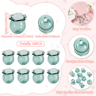 10Pcs Glass Bead Caps for Wind Chimes Making GLAA-BY0001-05F-1