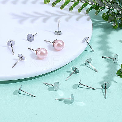 1000Pcs Tarnish Resistant 304 Stainless Steel Stud Earring Settings STAS-ME0001-50A-1