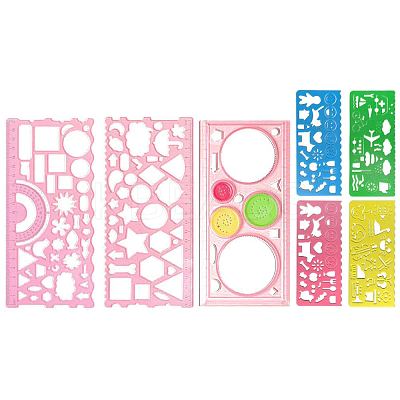 Multifunctional Plastic Geometric Drawing Ruler Set OFST-PW0005-01A-1
