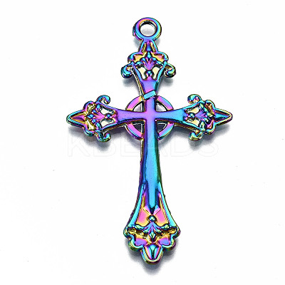 Rainbow Color Alloy Big Pendant Rhinestone Settings PALLOY-S180-012-RS-1