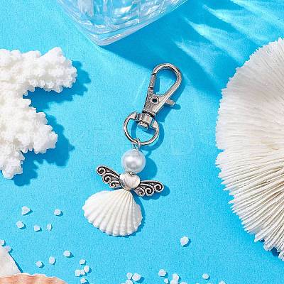 Angel Spiral Shell Pendant Decooration HJEW-JM01964-02-1