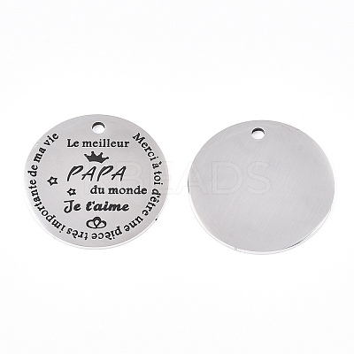 Non-Tarnish 201 Stainless Steel Pendants STAS-T064-38P-3-1