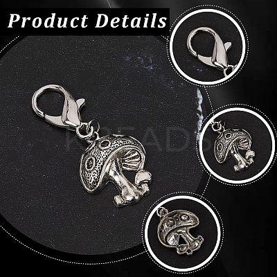 24Pcs 6 Styles Mushroom Alloy Shoe Charms HJEW-CP00026-1
