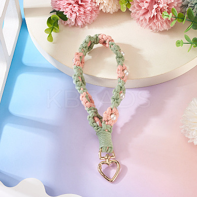 Cotton Braided Flower Pendant Decorations AJEW-TAC0030-032G-04-1