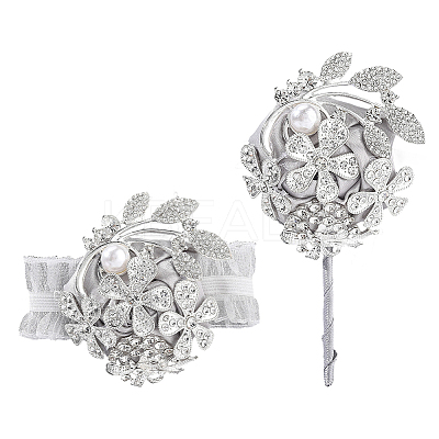 Silk Cloth Imitation Flower Corsage Boutonniere AJEW-WH0248-359-1