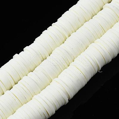 Flat Round Handmade Polymer Clay Beads CLAY-R067-10mm-21-1