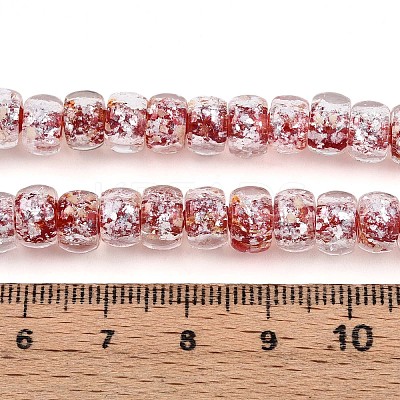Luminous Handmade Silver Foil Glass Beads Strands FOIL-N029-02B-03-1