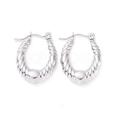 Non-Tarnish 304 Stainless Steel Hoop Earrings for Women LS-EJEW-F287-08P-1
