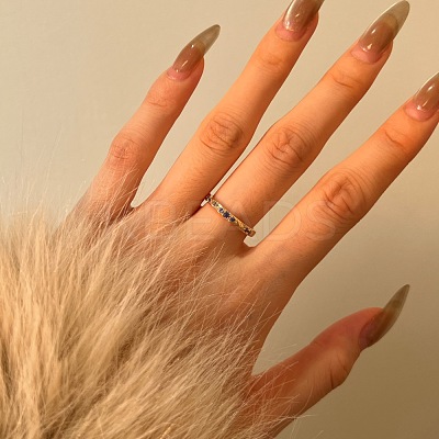 925 Sterling Silver Micro Pave Cubic Zirconia Finger Rings for Women RJEW-F180-04G-1