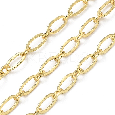 Rack Plating Oval Brass Link Chains KK-K392-61G-1
