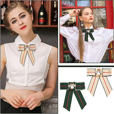2Pcs 2 Colors Alloy Bee Big Bowkont Brooch JEWB-BC0001-03-1