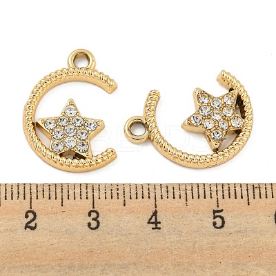 UV Plating Alloy Crystal Rhinestone Pendants ALRI-C009-10G-1