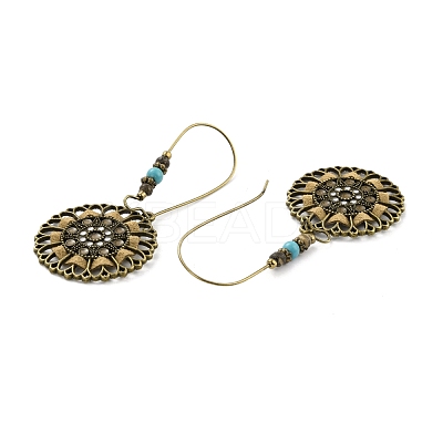 Bohemia Vintage Fower Dangle Earrings EJEW-I261-01AB-1