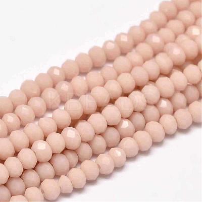Faceted Rondelle Glass Beads Strands X-GLAA-I033-4mm-23-1