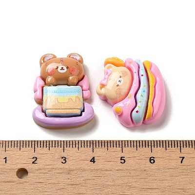Bear Theme Opaque Resin Decoden Cabochons CRES-P034-06-1