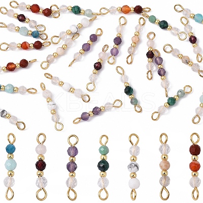28Pcs 7 Styles Natural Gemstone Connector Charms HJEW-YW00201-1