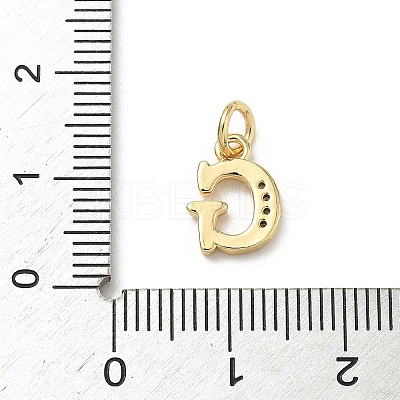 Brass Micro Pave Cubic Zirconia Charms KK-I382-03G-G-1