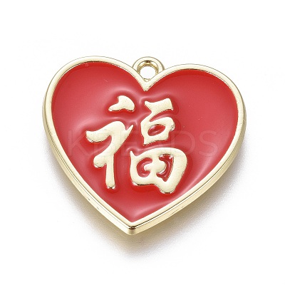 Alloy Chinese Symbol Pendants PALLOY-I166-34KCG-1