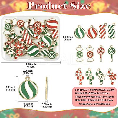 24Pcs 12 Styles Christmas Theme Alloy Enamel Pendants ENAM-FS0004-32-1