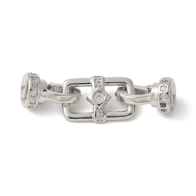 Brass Pave Clear Cubic Zirconia Fold Over Clasps KK-M320-16P-1