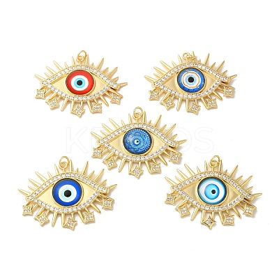 Rack Plating Brass Cubic Zirconia Pendants KK-G504-22G-1